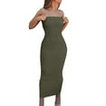 thumbnail image 6 of Baqcunre Women'S Casual Dresses Women'S Summer Casual Tight Sexy Sleeveless Wrapped Chest Long Beach Dress Womens Dresses Sundresses For Women Green Dress M, 6 of 7