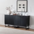 thumbnail image 3 of EYYTHUNG Fluted Storage Cabinet Set of 2, Modern Accent Sideboard Buffet with Adjustable Shelves, Credenza, Console Table, Black, 3 of 8
