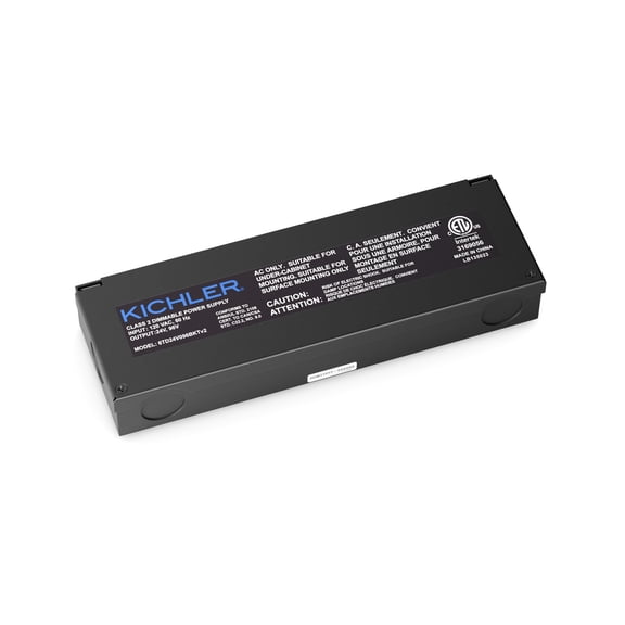 Kichler 6TD24V096BKTV2 24 Volt 96 Watt Direct Wire Dimmable Power Supply - Black