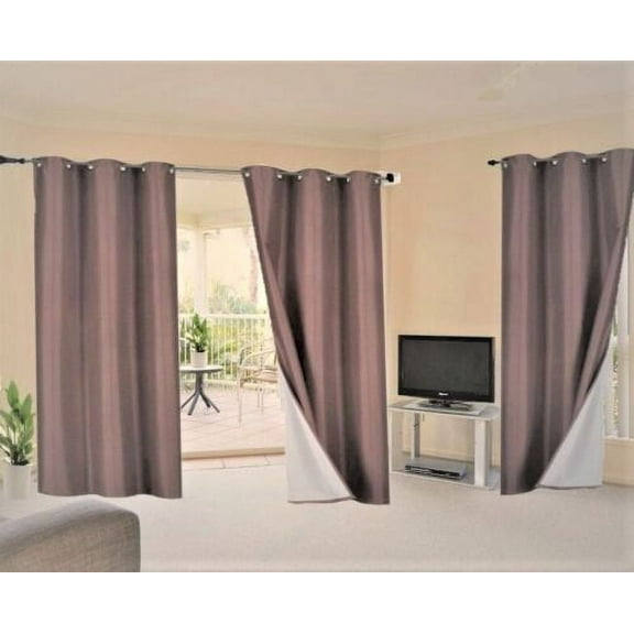 K92 Drapes for Living Room 1 Panel Brown Blackout Thick Large Window Curtain With Grommets 95" Length