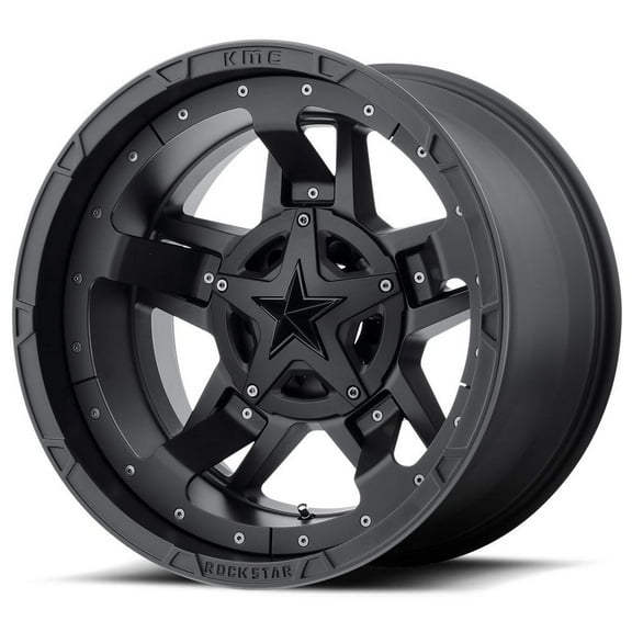 XD Wheels XD827 Rockstar 3, 17x9 with 5 on 5 and 5 on 135 Bolt Pattern - Matte Black with Black Accents-XD82779043712N Wheel Rim