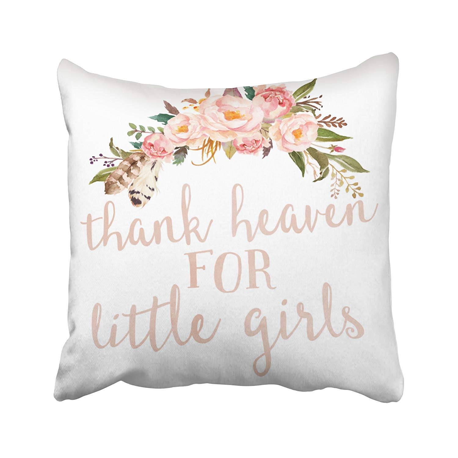 BPBOP Boho Thank Heaven For Little Girls Nursery Pillowcase Cover 18x18