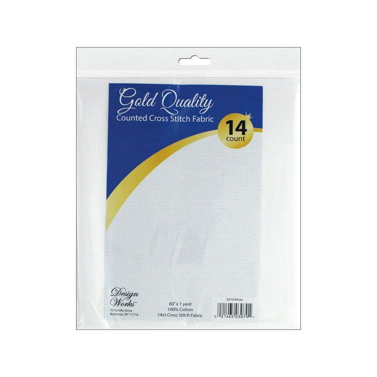 Design Works - Gold Quality White 14 Count Aida Fabric 60 x 36 -  CrossStitchWorld