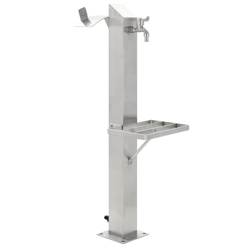 Details about   37.4'' Garden Freestanding Water Column with Faucet Stainless Steel Ground Spike 