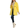 thumbnail image 2 of Abrigo de longitud media de manga raglán con solapa de doble botonadura para mujer INSPIRE CHIC XL amarillo, 2 of 6