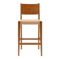 thumbnail image 2 of Bowery Hill Wood 2 Tone Barstools Handwoven Rope Seat Set of 2 in Brown Stain, 2 of 10
