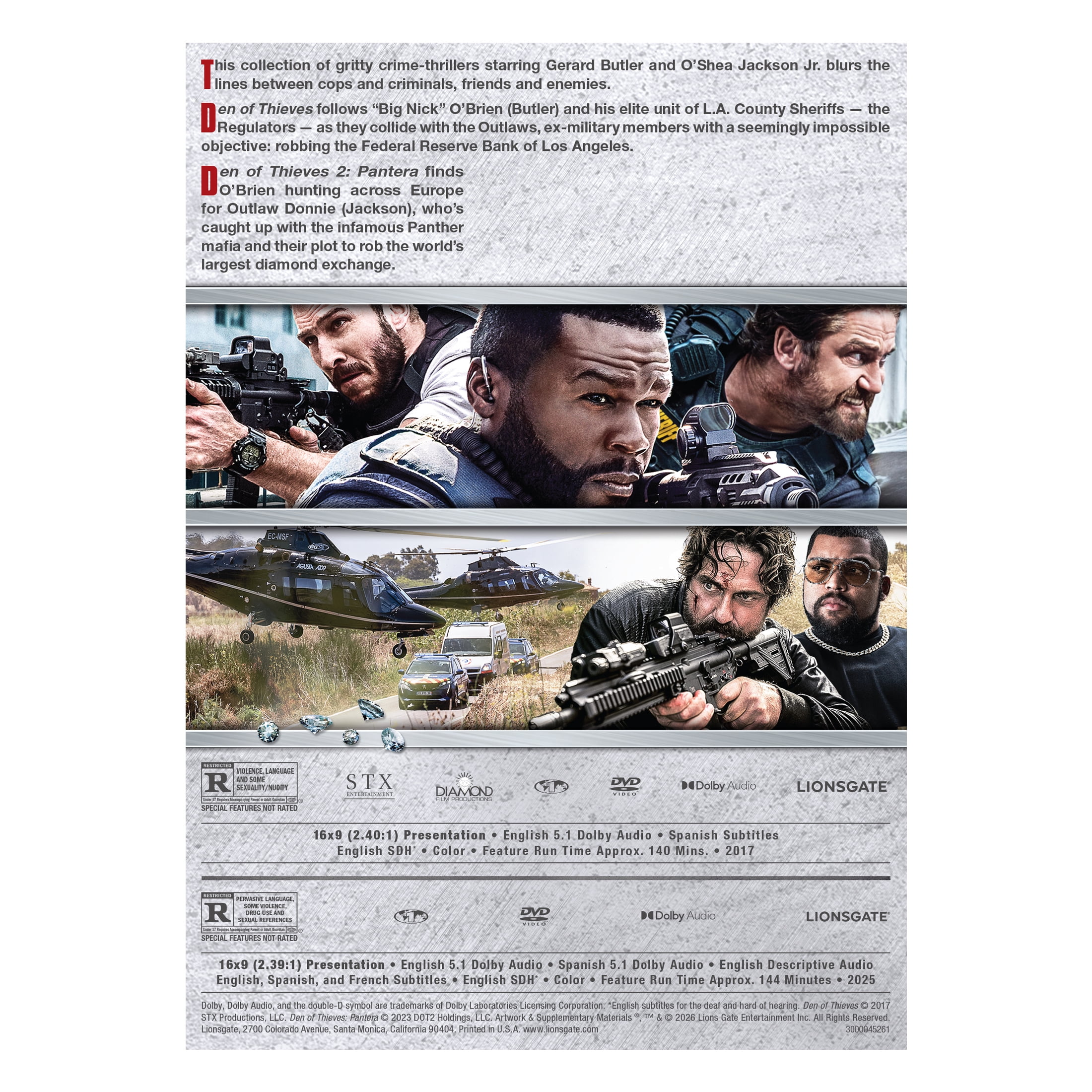 Den of Thieves, 2 Film Collection (2026) (DVD) Lionsgate, Action