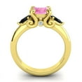 thumbnail image 4 of 2.50 T.C.W Latest Design Round Cut Pink Sapphire & Black Onyx Gemstone Ring for Birthday Gift Solid 18K Yellow Gold Size 9 by Diamond-Capitals, 4 of 8