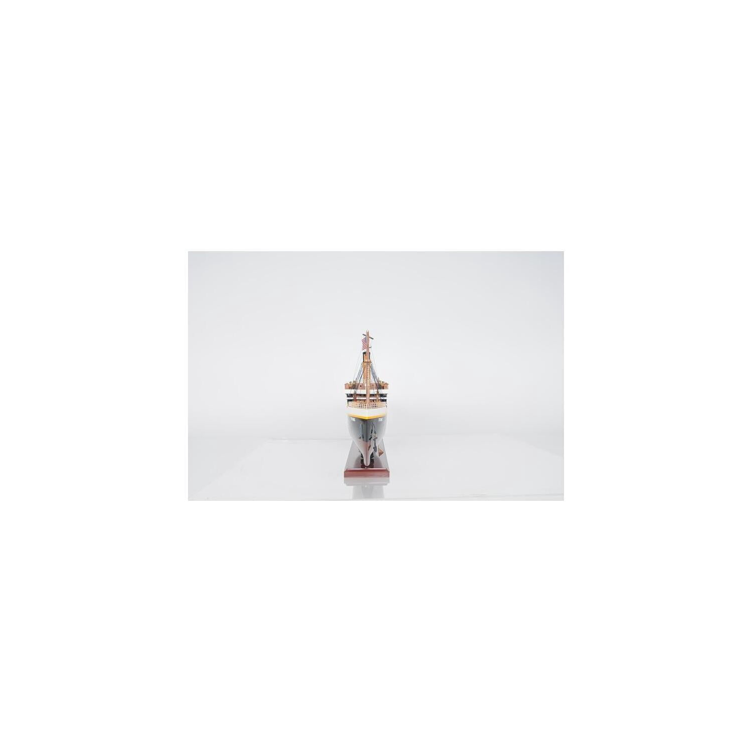 Titanic Model Ship with Lights - Wooden Lifeboats, Crane & Ladder - Red Cedar, Rosewood, Mahogany - 32" Display Piece