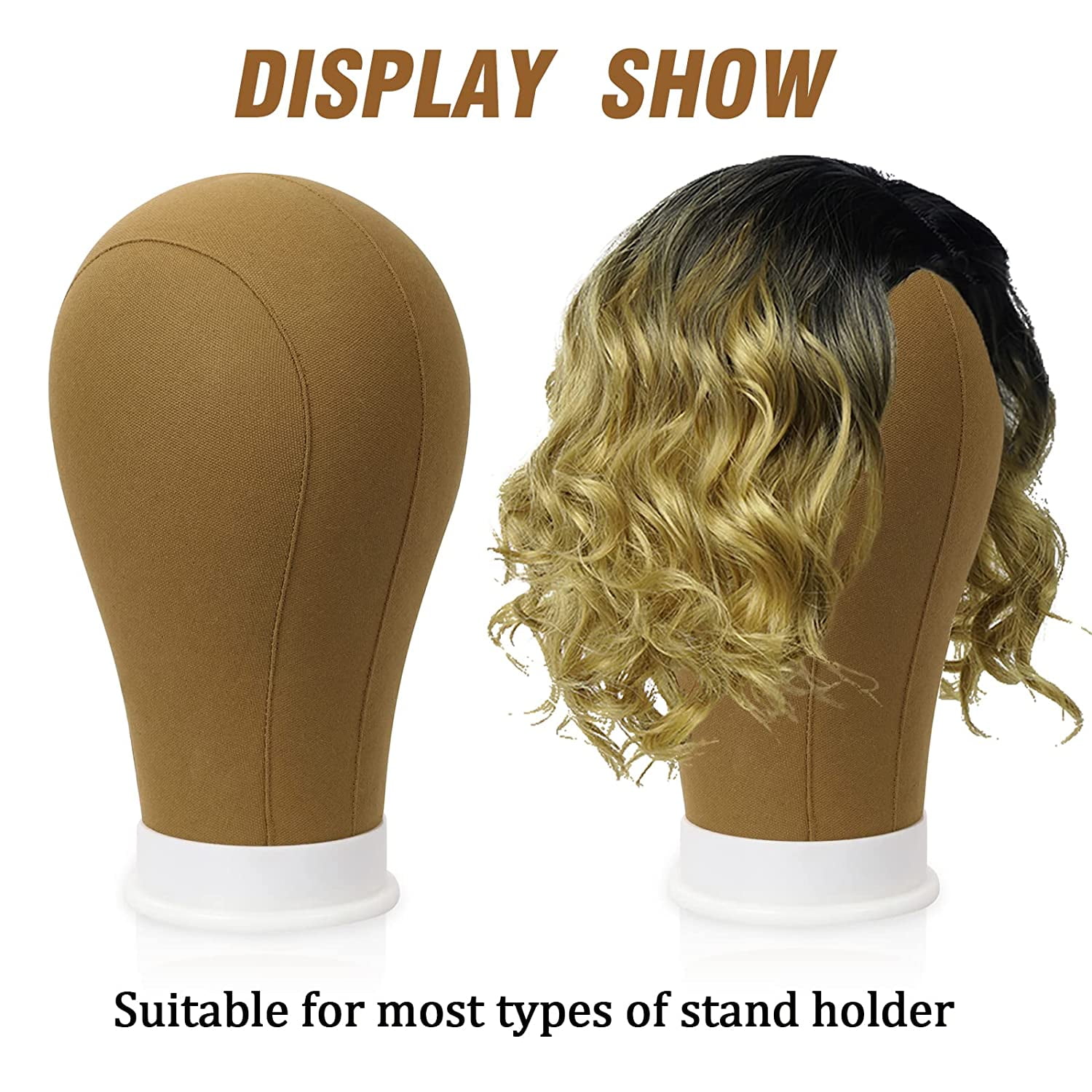 Mr Head 24 Inch Wig Head Cork Canvas Mannequin Head With Stand Set