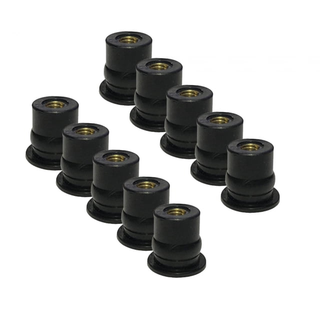 Tuercas de goma para parabrisas de motocicletas, accesorios para parabrisas 10xM6