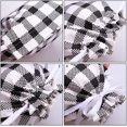 thumbnail image 3 of 6 Pack White and Black Plaid Drawstring Bag Cotton Drawstring Storage Sack Present Xmas Gift Bags Party Favors Bags, 3 of 8
