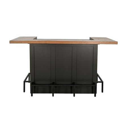 Pemberly Row Wood Contemporary Black Finish Uptown Front Bar
