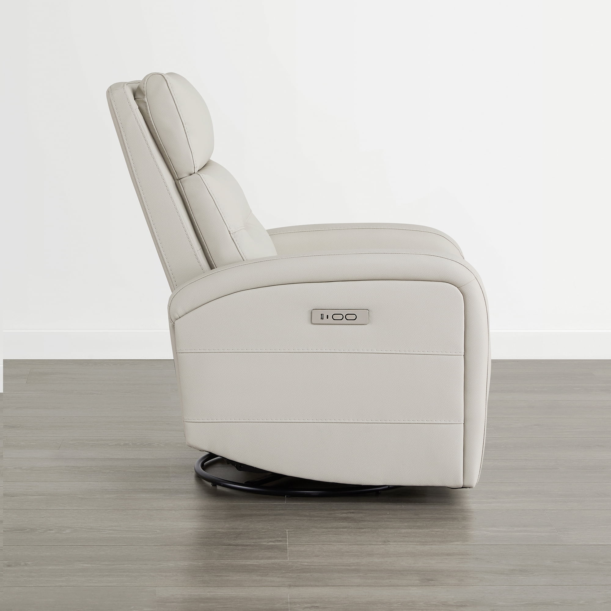 Spruce & SpringPower Swivel Glider Recliner with USB Charging for Home Theater, Cream