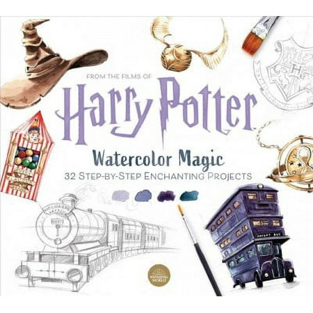 Harry Potter Watercolor Magic : 32 Step-by-Step Enchanting Projects (Harry Potter Crafts, Gifts for Harry Potter Fans) (Paperback)