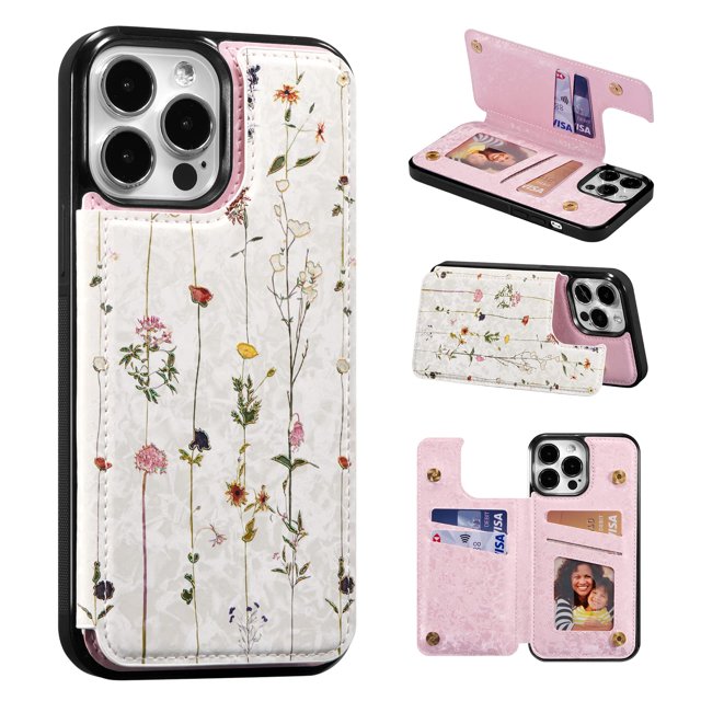 Funda tipo cartera UEEBAI para iPhone 13 Pro de piel sintética con bloqueo RFID