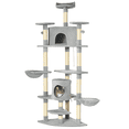thumbnail image 1 of 79" Tall Cat Tree Condo with Scratching Posts & Toys - Light Grey Multi-Level Activity Center for Indoor Cats - Sturdy Bamboo & Plush Design for Living Room or Bedroom, 1 of 7