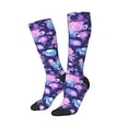 thumbnail image 2 of Fotbe White Skull Flower print Women's Men's Novelty Crew Socks Cotton Socks Knee High Socks for Walking,Running,Nurses,Pregnancy, 2 of 8