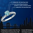 thumbnail image 2 of Gem Stone King 10K Two Tone Gold Blue Zircon Solitaire Engagement Ring for Women | 0.85 Cttw | Round 5MM | Gemstone Birthstone | Size 7, 2 of 6