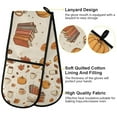 thumbnail image 2 of Yayeee Double Oven Mitt Kitchen Heat Resistant Baking 35" x7" Quilted Glove, Fall Beige Pumpkin, 2 of 6