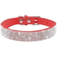 thumbnail image 2 of Collar de perro con diamantes de imitación, collar de ante suave y brillante con diamantes de imitación para perros y gatos, grande, rojo, 2 of 4