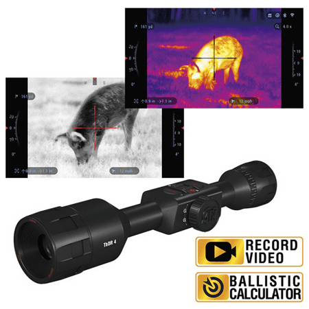 Refurbished ATN ThOR 4 2-8x, 384x288, Thermal Rifle Scope w/Ultra Sensitive Next Gen Sensor, WiFi, Image Stabilization, Range Finder, Ballistic Calculator and IOS and Android (Best Thermal Scope For Hunting)