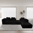 thumbnail image 2 of Leumius 118" Modular Sectional Sofa,Cloud L-Shape Sofa Couch with Deep Seat,Modern Modular Sectional Couch with Left Facing Chaise,Upholstered Boneless Couches for Living Room Bedroom,Black, 2 of 11