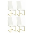 thumbnail image 2 of White &amp; Gold Dining Chairs (Set of 4) - 17" Wide, Modern Breuer Style, White Fabric, Metal Legs, Ideal for Dining Room. Elegant &amp; Comfortable., 2 of 15