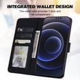 thumbnail image 2 of Allytech Wallet Case for iPhone 11 Pro with Cute Cartoon Pattern, 3 Card Slots + 1 Cash Slot + Wrist Strap, Premium PU Leather Stand Magnetic Clasp Shockproof Protective Case, Black, 2 of 8