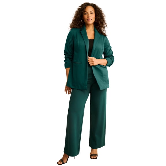 Roaman's Women's Plus Size Comfort Stretch Ponte Blazer
