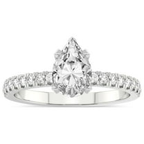 3 Carat IGI Certified Pear Shape Lab Grown Diamond Engagement Ring | 14K White Gold | Serena Eternity Lab Diamond Ring | FG-VS1-VS2 Quality Friendly Diamonds