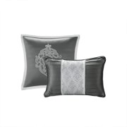 Bedding Sets 8 Piece Jacquard Comforter Set Silver/Silver King,Bed Sets