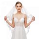 thumbnail image 4 of Wedding Lace Veil Short Sparkle Waist Veils 2 Tier Soft Tulle Bridal Veils with Comb (beige), 4 of 5