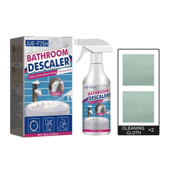 Bathroom Descaler Foam Cleaner Household Shower Room Cleaning Spray Effectively Removal Yellow Stain and Water Scale 2 fl oz