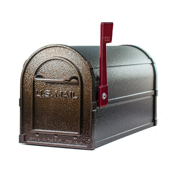 BrightLight Mailbox BL-9876 2 Door Mailbox with Carrier Signal Flag, Bronze
