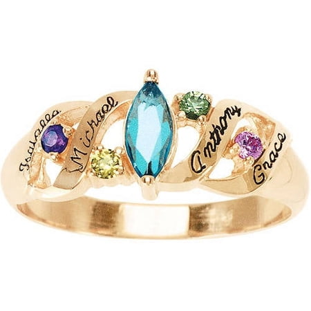 Personalized Ava Mother's Birthstone Ring