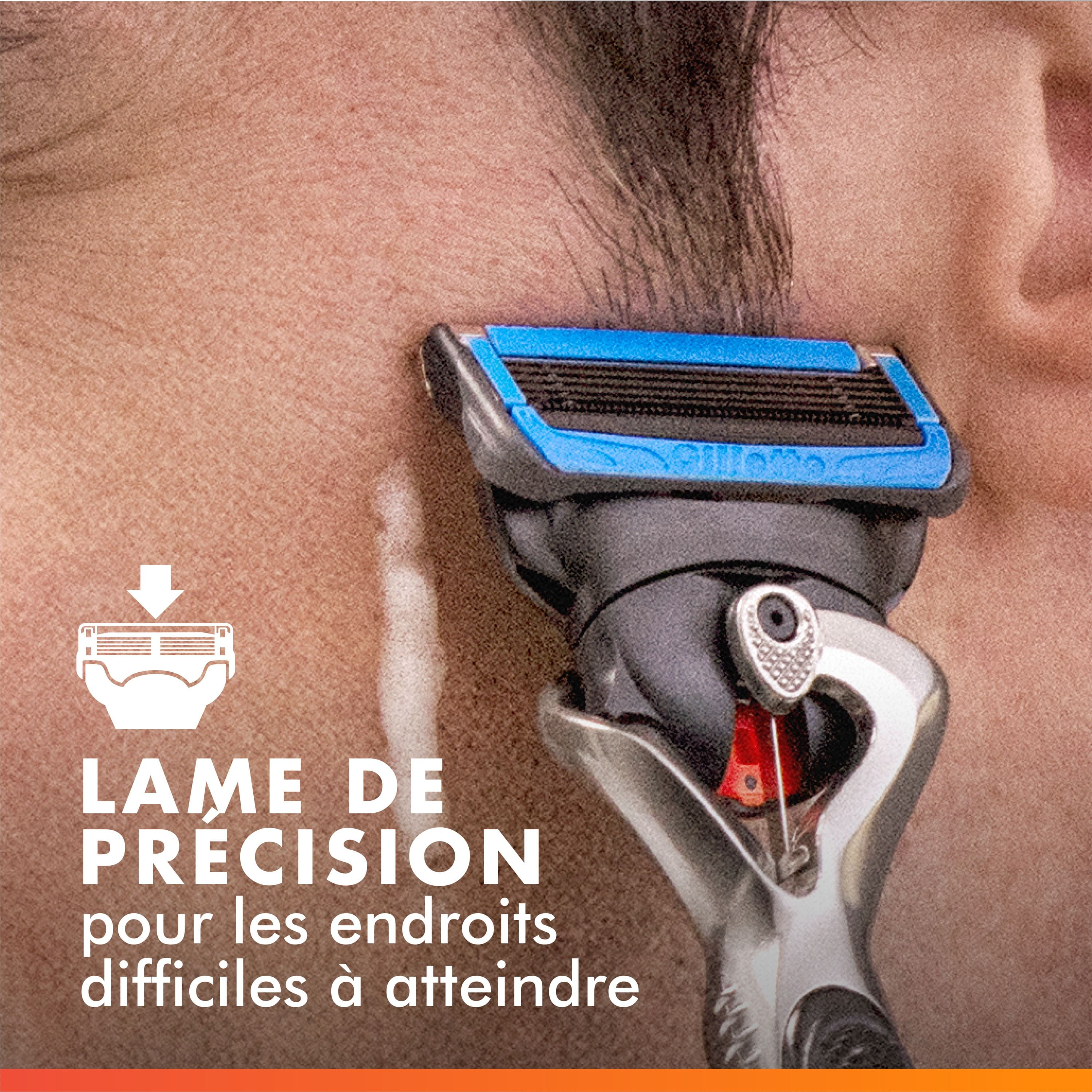Cartouches de rechange de rasoir Gillette Fusion5 ProGlide Fraîcheur de rasoir pour manche de rasoir Flex-pivot, 5 lames de rasoir, 2x plus de lubrification rafraîchissante