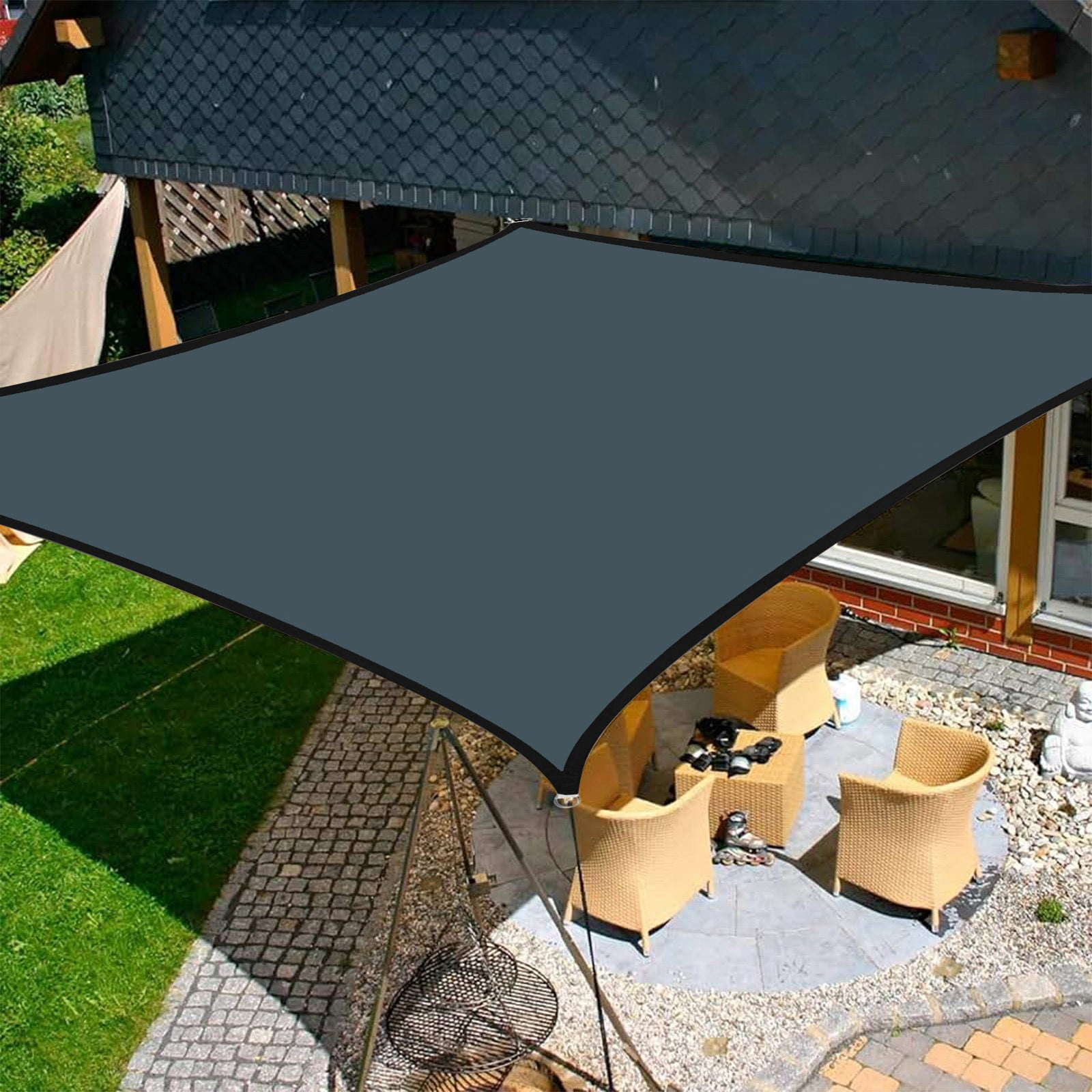 Ke1Clo Square Sun Shade, UV Blocking Waterproof Shade Cloth for Garden Swimming Pool, Outdoor Patio Sunshade Tarpaulin with Easy Installation for Backyard Camping