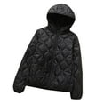 thumbnail image 4 of jtjvou Quilted Jackets for Women Zip Up Hooded Winter Coats Lightweight Loose Puffer Padded Outerwear with Pockets Black M, 4 of 7