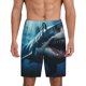 thumbnail image 1 of Balery 3D Realistic Shark Pantalones cortos de pijama de punto de algodón para hombre con cinturilla y bolsillos-Large, 1 of 6
