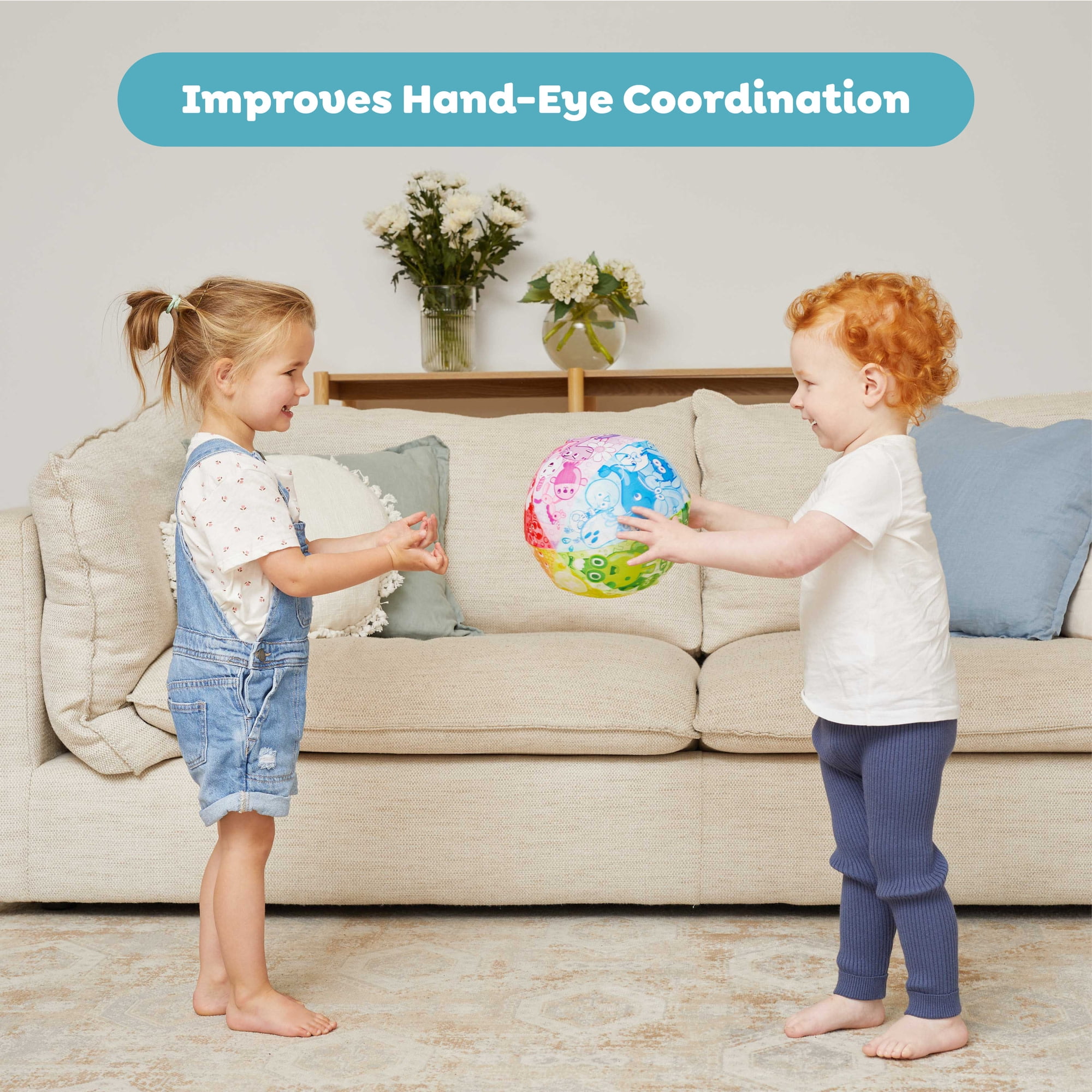 Tiger Tribe Balloon Ball - Compact, Travel-Friendly Fun with Fabric Cover & Balloons | Learning & Play for Kids | 10 Game Ideas Included