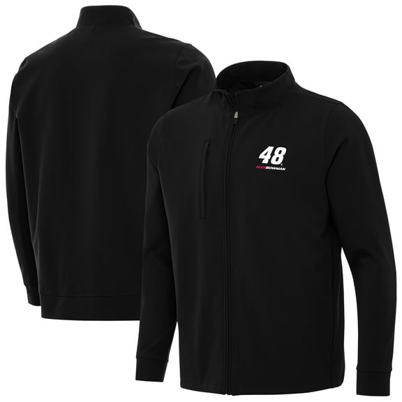 Men's-Antigua  Black Alex Bowman Regard Full-Zip Jacket