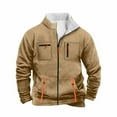 thumbnail image 4 of Men's Winter Jacket Thick Thermal Warm Lined Coat Color: Khaki Size: L, 4 of 5