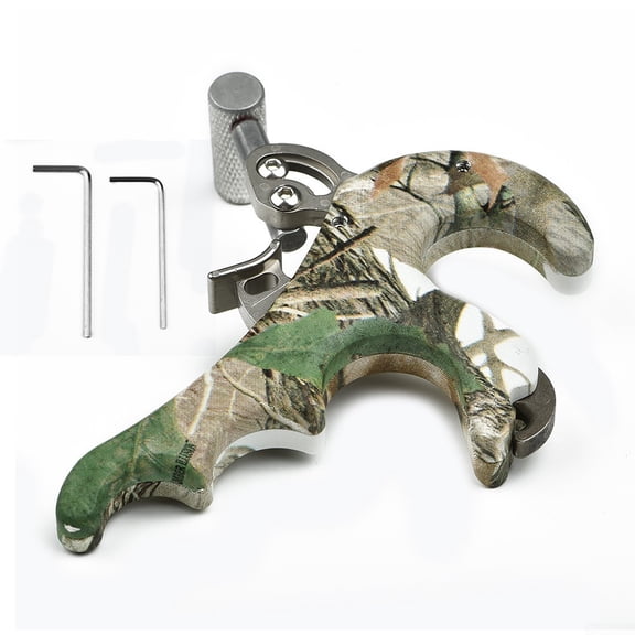 Archery 4 Finger Bow Release Aids Caliper Thumb Trigger Grip Compound Bow ~