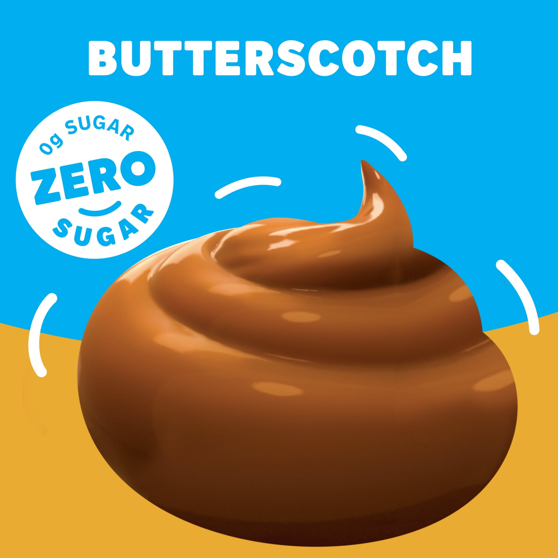 Jell-O Butterscotch Zero Sugar Instant Reduced Calorie Pudding & Pie Filling Mix, 1 oz Box