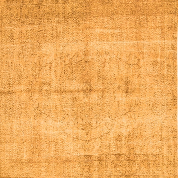 Ahgly Company Indoor Square Abstract Orange Contemporary Area Rugs, 3' Square