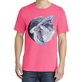 thumbnail image 2 of Wild Bobby, Mosaic Full Moon Owl Winter Snow, Animal Lover, Garment-Dyed Washed Look Short Sleeve T-Shirt, Neon Pink, Large, 2 of 3