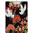 thumbnail image 2 of FMSHPON Crane Flower Black Floral Clipboard Hardboard Wood Nursing Clip Board and Pull for Standard A4 Letter 13x9 inches, 2 of 8