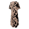 thumbnail image 5 of DHFJKG Summer Dresses Women Beach Long Dress Short Sleeve V Neck Flowy A Line Comfortable Tunic Boho Vacation Clothes Versatile Dresses, 5 of 5