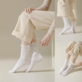 thumbnail image 4 of Xiao Hua 6pcs Womens Cotton Socks - Ruffle Turn Cuff Sock - Casual Crew Frilly Sock（Milky white）, 4 of 4